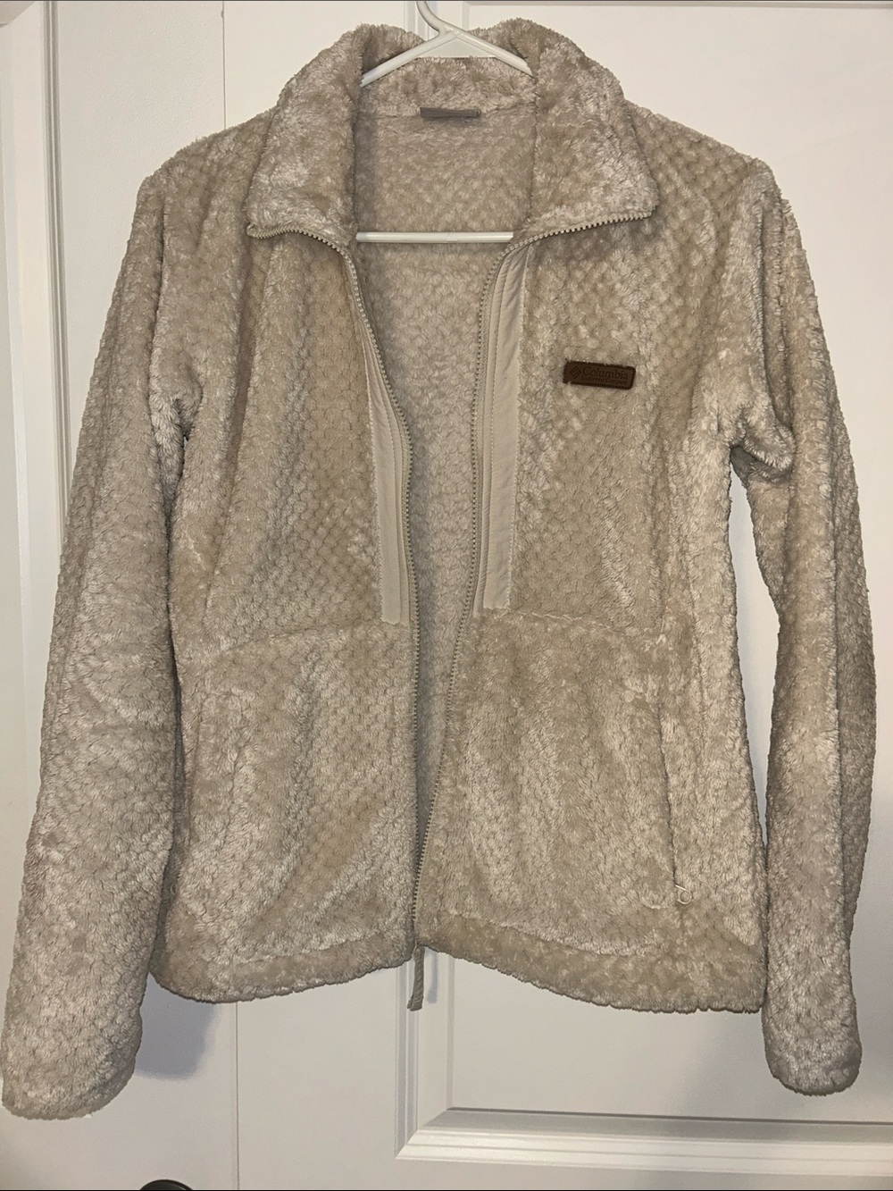 Cozy Cream Fleece Zip-Up Jacket